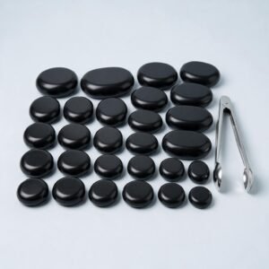 Hot-Stone-Massageset mit Zange